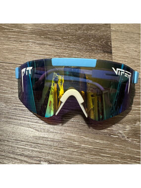 Pit Viper Blue & White Mirrored Sunglasses